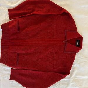 Red Cardigan ZipperSweater